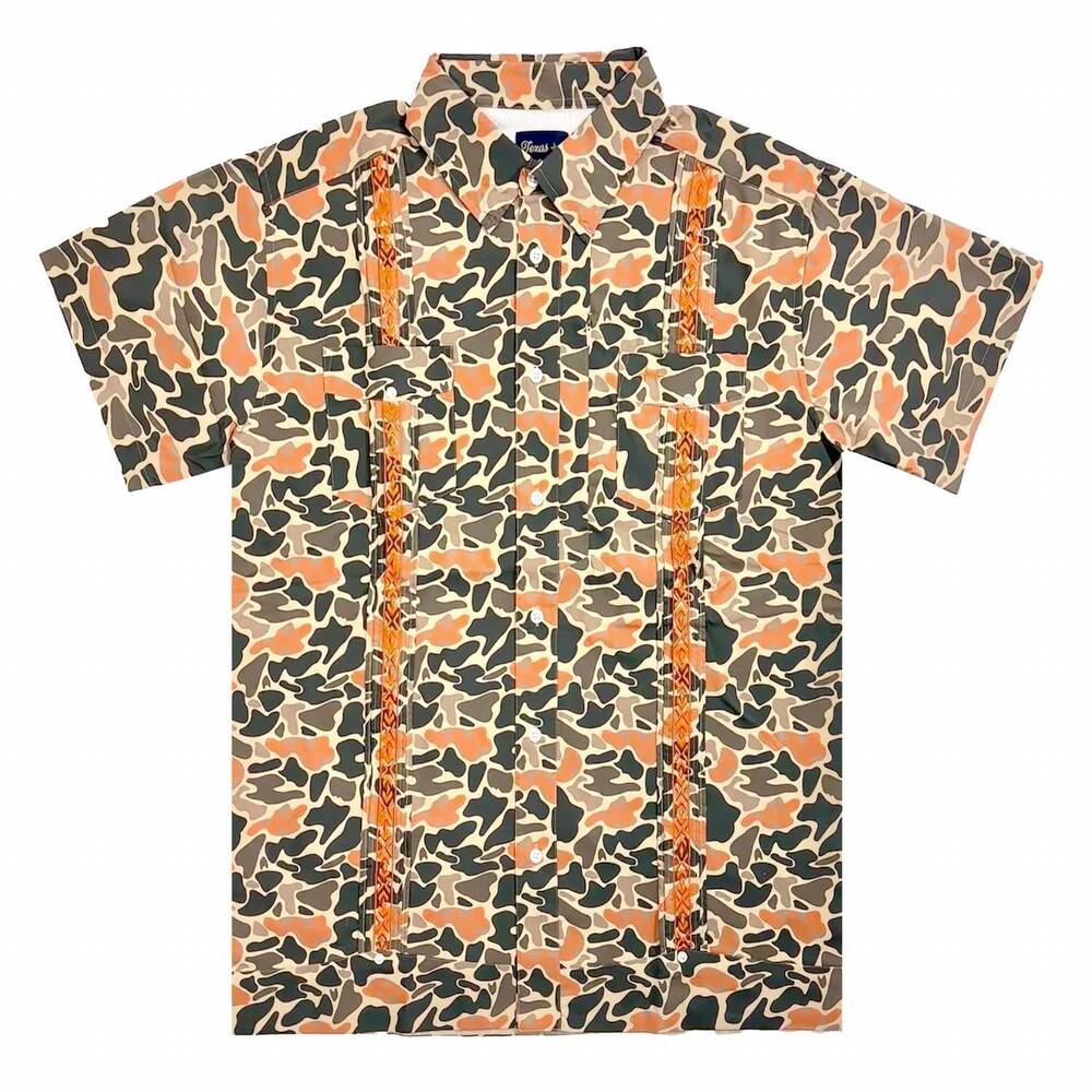 NEW TEXAS STANDARD men's guaybera libre shirt in whata camo